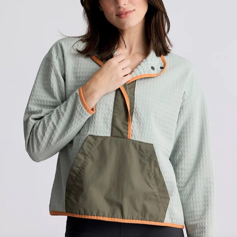 Free Fly Women’s Gridback Fleece Snap Pullover | XL | Desert Sage